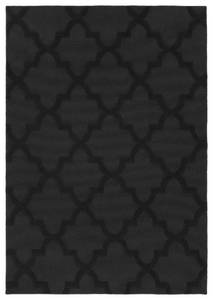 lot 21871 image: Garland Rug Quatro Black 6 x 9 Cut-Loop Trellis Area Rug Soft, Comfortable, Stylish & Budget-Friendly Rug in a Beautiful Solid Black