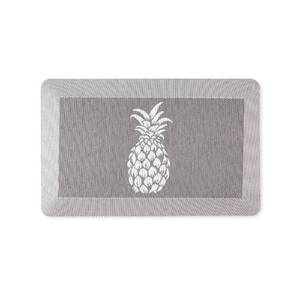 lot 21876 image: Martha Stewart Aloha Modern Pineapple Anti-Fatigue Air-Infused Kitchen Mat, Grey, 19.6x32