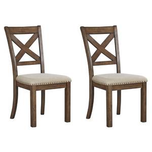 lot 21878 image: Signature Design by Ashley Moriville Modern Farmhouse 19 Upholstered Dining Room Chair, 2 Count, Brown