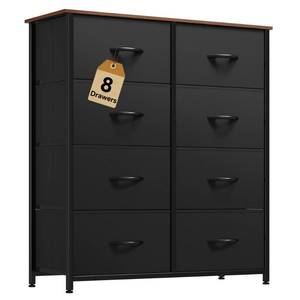 lot 21881 image: DWVO 8-Drawer Fabric Dresser, Furniture Storage Tower Cabinet, Organizer for Bedroom