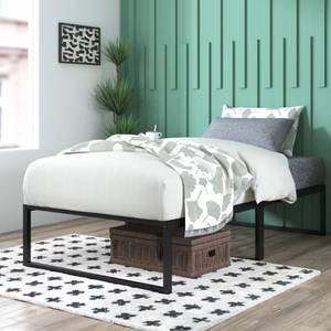 lot 21882 image: Zinus Lorelei 14 Inch Metal Platform Bed Frame, Mattress Foundation with Steel Slat Support, No Box Spring Needed, Easy Assembly, Twin, Black