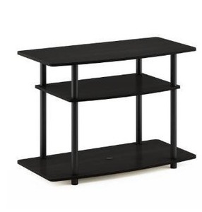 lot 21995 image: Furinno Turn-N-Tube No Tools 3-Tier Entertainment Center TV Stand for TV up to 32 Inch, Plastic Round Tubes, Columbia WalnutBlack