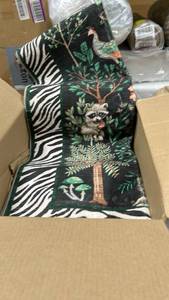 lot 22105 image: GAOMON Machine Washable Area Rugs 5x7 Jungle Animal Print Rugs for Bedroom Low Pile Soft Non-Slip Throw Mat Nursery Boys Girls Room Stain Resistant Carpet for Living Room Dining Room Kids Rug Black