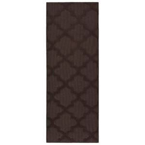 lot 22107 image: Garland Rug Quatro Mocha 3 x 8 Cut-Loop Trellis Area Rug ,Soft, Comfortable, Stylish & Budget-Friendly Rug in a Beautiful Solid Brown Mocha