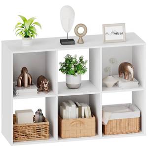 lot 22142 image: Sweetcrispy 6 Cube Storage Organizer - Open Cube Bookshelf with 3 Removable Back Panels, Display Storage Bookcase for Living Room, Bedroom, Entrance Hall, Home Office 36 11.6 24 H, White