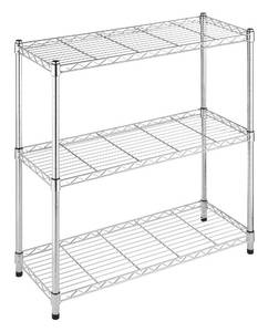 lot 22143 image: Whitmor 3 Tier Shelving Unit, Metal Storage Shelves, 400 lbs Capacity per Shelf, 1200 lbs Total, Durable Heavy Duty Shelf for Kitchen, Garage, Plant, 36 L x 14 W x 36 H, Chrome
