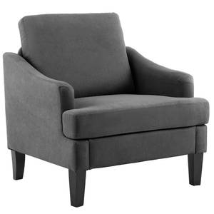 lot 22148 image: Bezseller Modern Accent Chair, Upholstered Reading Armchair with Wood Legs, Mid-Century Leisure Comfy Single Sofa Chair for Living Room, Bedroom, Home, Office, Dark Grey