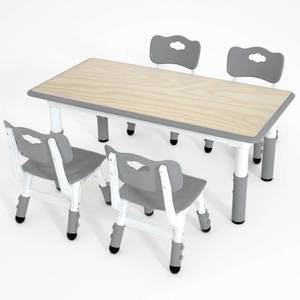 lot 11521 image: LulliSpace Kids Table and 4 Chairs Set Height Adjustable Children Table & Chair Toddlers Study Multi-Activity Table with 47.2x23.6 Wipe-Clean Desktop��for Classrooms, Homes & Daycares