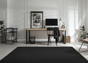 lot 11527 image: Garland Rug Town Square Black 6 x 9 Non Slip Area Rug for Living Rooms & Hallways, Stylish & Durable for High-Traffic Areas