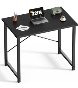 lot 11535 image: DUMOS 32 Inch Office Small Computer Desk Modern Simple Style Writing Study Work Table for Home Bedroom - Wood Black