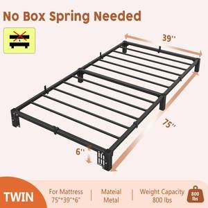 lot 20102 image: GAOMON Bed Frame Twin Size, 6 Inch Metal Platform, No Screws Needed, No Box Spring Needed, Heavy Duty, 800 Lbs Capacity, Tool-Free Assembly with Reinforced Iron Slats & Legs