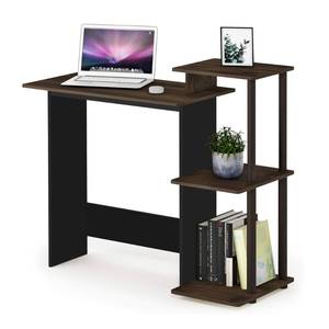 lot 20112 image: Furinno EFFICIENT Desk, 28.6 Wide Gaming Desk with 3 Open Side Shelves, Laptop Notebook Computer Desk, Office Desk for Home Office, Study Room, Dorm, Bedroom, Columbia Walnut