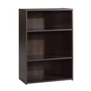 lot 20120 image: Sauder Beginnings 3-Shelf Bookcase, Bookshelf with Adjustable Storage Shelves, in Med Wood Finish