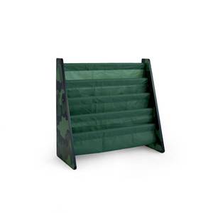 lot 20144 image: Humble Crew 4-Tier Kids Bookshelf, Camo WoodGreen - Premium Book Shelf for Kids Rooms with Four Deep Pockets - Toddler Sling Book Rack with Deep Sleeves, Nursery Bookcase Organizer