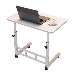 lot 20160 image: MilleLoom Small Standing Desk with Wheels, Portable Standing Desk Adjustable Height, Small Computer Desk Rolling Desks, Portable Laptop Standing Table for Home Office Study Bedroom White