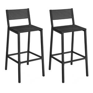 lot 50391 image: VASAGLE Bar Stool Set of 2, Bar Chairs for Kitchen, Dining Room, Industrial, Charcoal Gray and Black ULBC070B22