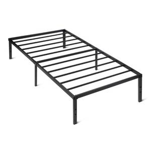 lot 50398 image: Amazon Basics Metal Bed Frame, Non-Foldable Platform Bed, Easy Assembly, Twin, 39W x 75L x 14H in, Black