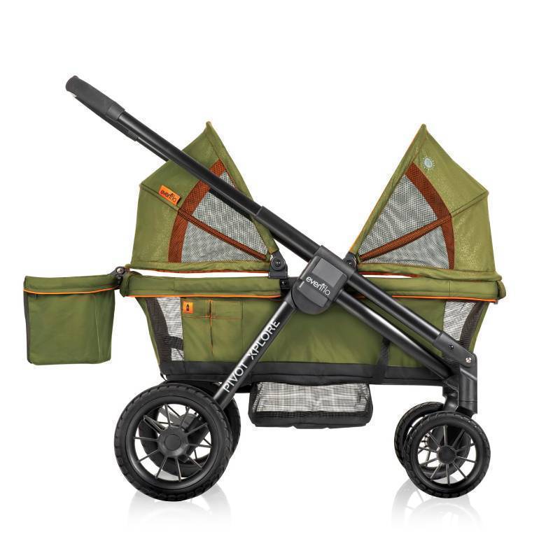 lot 71530 image: Evenflo Pivot Xplore All-Terrain Stroller Wagon (Ranger Green) - Retail $350