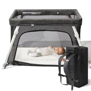 lot 16002 image: Guava Family Travel Crib Includes Lightweight Backpack Design  Certified Baby Safe Portable Crib  Folding Play Yard, Comfy Mattress for Babies, Toddlers  Compact Baby Travel Bed - Retail $300