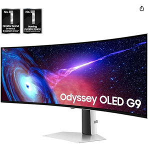 lot 16007 image: SAMSUNG Odyssey OLED G9 49 NVIDIA G-SYNC Gaming Monitor Model S49CG932SN, Missing Stand & Base - Retail $1,000