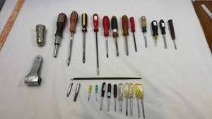 Mixed Lot of Screwdrivers and Hand Tools