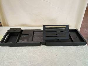 lot 27 image: Black Wood shower caddy