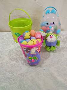 lot 52 image: Easter Egg Hunt Bundle with Baskets and Plush Bunny