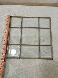lot 125 image: 9-Panel Leaded Glass Window Section