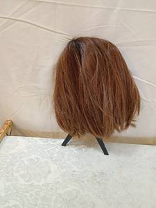 lot 130 image: Brownish red  Human Hair Wig with Cap Construction