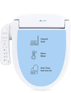 Brondell SE400-RW Swash SE400 Electric Bidet Toilet Seat With Heated Seat, Oscillating Stainless Steel Nozzle, Warm Air Dryer, Night Light, Gentle Close Lid, White Side Arm Control, Round - Retail: $279