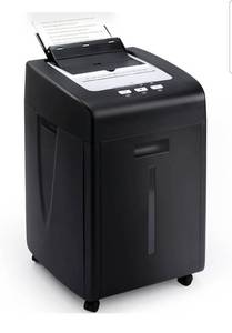 Commercial Autofeed Paper Shredder: 200 Sheets P-5 Micro Cut Shreds CDs/Cards/Staples 60-Min Continuous Run Anti-Jam 9.3 Gal Bin Quiet Heavy Duty for Home Office School Business - Black - Retail: $399