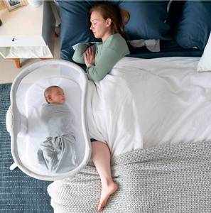 HALO BassiNest Swivel Sleeper 3.0 â Over-Bed Baby Bassinet with 360 Rotation, Adjustable Height, Breathable Mesh, Safe Close Sleeping, Lowering Wall for Easy Access, Feeding & C-Section Recovery - Retail: $279