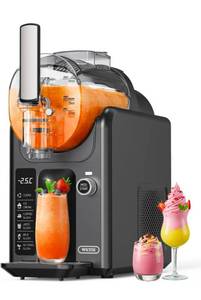 WETIE Slushie Machine, 82oz Slushy Maker with Adjustable Temperature, LED Display, Auto-Clean, 5-in-1 Frozen Drink Maker for Ice Cream, FrappÃ©s, Milkshake, Frozen Margaritas, 24H Running for Home - Retail: $219
