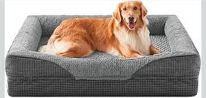lot 15641 image: INVENHO Orthopedic Dog Beds Large Sized, XL Washable Egg-Crate Memory Foam Dog Couch Bed with Washable Removable Cover, Waterproof Lining and Nonskid Bottom - Retail $49