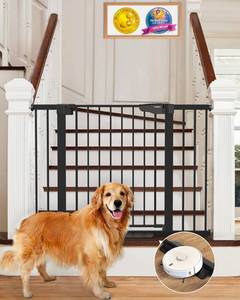 lot 15649 image: Cumbor 29.7-46 Baby Gate for Stairs, Moms Choice Awards Winner-Auto Close Dog Gate for The House, Gifts for Mom, Easy Install Pressure Mounted Pet Gates for Doorways, Black - Retail $99