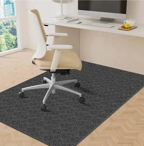 lot 15654 image: KMAT Office Chair Mat, 36x48in Heavy Duty HardwoodTile Floor Protector, Floor Mat Computer Desk Mat for Rolling Chairs, Work, Study, Office, Black - Retail $0
