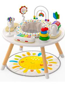 lot 15665 image: Move2Play 4-in-1 Baby Activity Center  Montessori-Inspired Design  8 Interactive Toys  Tummy Time, Exersaucer & Toddler Table  Shower Gift  Essential  Must Have for 3, 6, 12 Month Old (Sun) - Retail $149