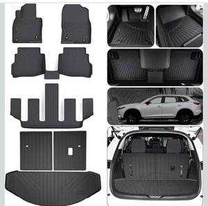 lot 15667 image: Floor Mats & Trunk Mat & Backrest Mat (Only Fit Sport Version) for 2016-2022 2023 Mazda CX-9 CX9 (6 Seats-2 Row Bucket Seat),TPE All Weather Protection Floor Liners & Cargo Liners - Retail $109