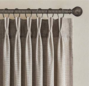 lot 15668 image: Topfinel 105 Inch Curtains 2 Panels Set,Two Packs Pinch Pleat Back Tab Linen Window Semi Sheer Privacy Thick Decorative Curtain Drapes for Living Room Bedroom,40x105 in Long,IvoryBurlywood - Retail $49