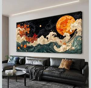 lot 15686 image: Suconvng Colorful Canvas Art Wall Decor Painting Picture Modern Boho Abstract Wall Art Prints Landscape Picture For Bedroom Bathroom Office Black Home Aesthetic Wall Decor 20 � 40 Ready To Hang - Retail $59