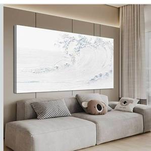 lot 15687 image: Canvas Wall Art Decor Large Wall Art Pictures for Living Room Wave Artwork for Walls White Blue Wave Wall Art Prints Landscape Coastal Wall Art Decor Art Work for Home Office Room Wall Decor 24x48 - Retail $88