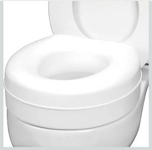 lot 15693 image: HealthSmart Enhanced Comfort 5 Raised (Round) Toilet Seat Risers for Seniors 5 Slip Resistant Pads FSAHSA Eligible Padded Toilet Seat Elevation 15.7 x 15.2 x 6.1 - Retail $0