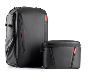 lot 15770 image: PGYTECH OneMo 2 25L-33L Camera Backpack with Shoulder Bag for Photographers, Waterproof Large Camera Bag for CanonNikonSonydji DroneLaptopTripod, Black - Retail $219