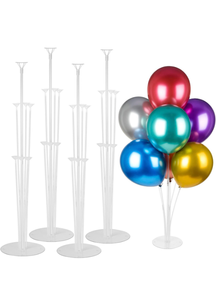 lot 15784 image: 4 Sets Balloon Stand Kits, Balloon Sticks Holder with Base for Table Graduation Birthday Baby Shower Gender Reveal Party Decorations - Retail $0