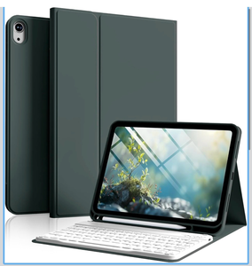 lot 15797 image: for iPad (A16) 11th10th Generation Case with Keyboard, 11 Inch10.9 Inch iPad (20252022), Detachable Wireless Bluetooth Keyboard, Stand Folio Cover with Pencil Holder, Dark Green - Retail $0