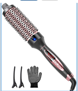 lot 15798 image: Betahouse Thermal Brush Curling Iron Brushes, 1.5 Inch Heated Round Styling for Blowout, Fast Heating Negative Ion Curling Brushes with 5 Temp Settings, Dual Voltage Hair Styling Tool - Retail $0