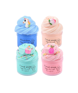 lot 15805 image: 4 Pack Cloud Slime Kit, Soft and Non-Sticky Slime Kit, Girls and Boys Stress Relief Toy for Kids Education, Party Favor, Birthday Gift - Retail $0