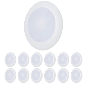 lot 15809 image: 7.5 Inch Disc Light I Dimmable Ceiling Light Fixtures  5CCT LED Lights 2700K3000K3500K4000K5000K  Flush Mount Ceiling Light I ETL & UL Certified I LED Lights for Bedroom - 12 Pack - Retail $99