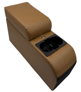 lot 15817 image: Brown Truck Center Console Truck SeatBench Organizer for Jeep CJWrangler YJ  Fits 1976-1983 Jeep CJ5  1976-1986 Jeep CJ7 - Retail $109