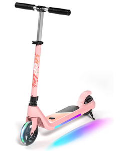 lot 15831 image: Electric Scooter for Kids Age 6-10, Kick-Start Boost Scooter with Adjustable Speed and Height, Flash Wheel & Deck Lights - Retail $105